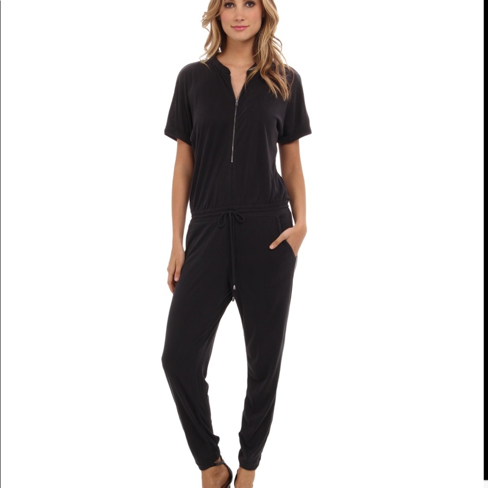 Splendid short sleeve zip front jumpsuit